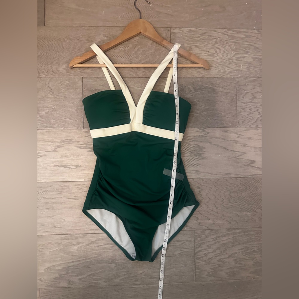 Boden Corsica V Neck Swimsuit Green , Size 6R - Picture 7 of 10